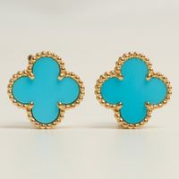 RARE Boucles d’oreilles VAN CLEEF ARPELS Alhambra turquoise