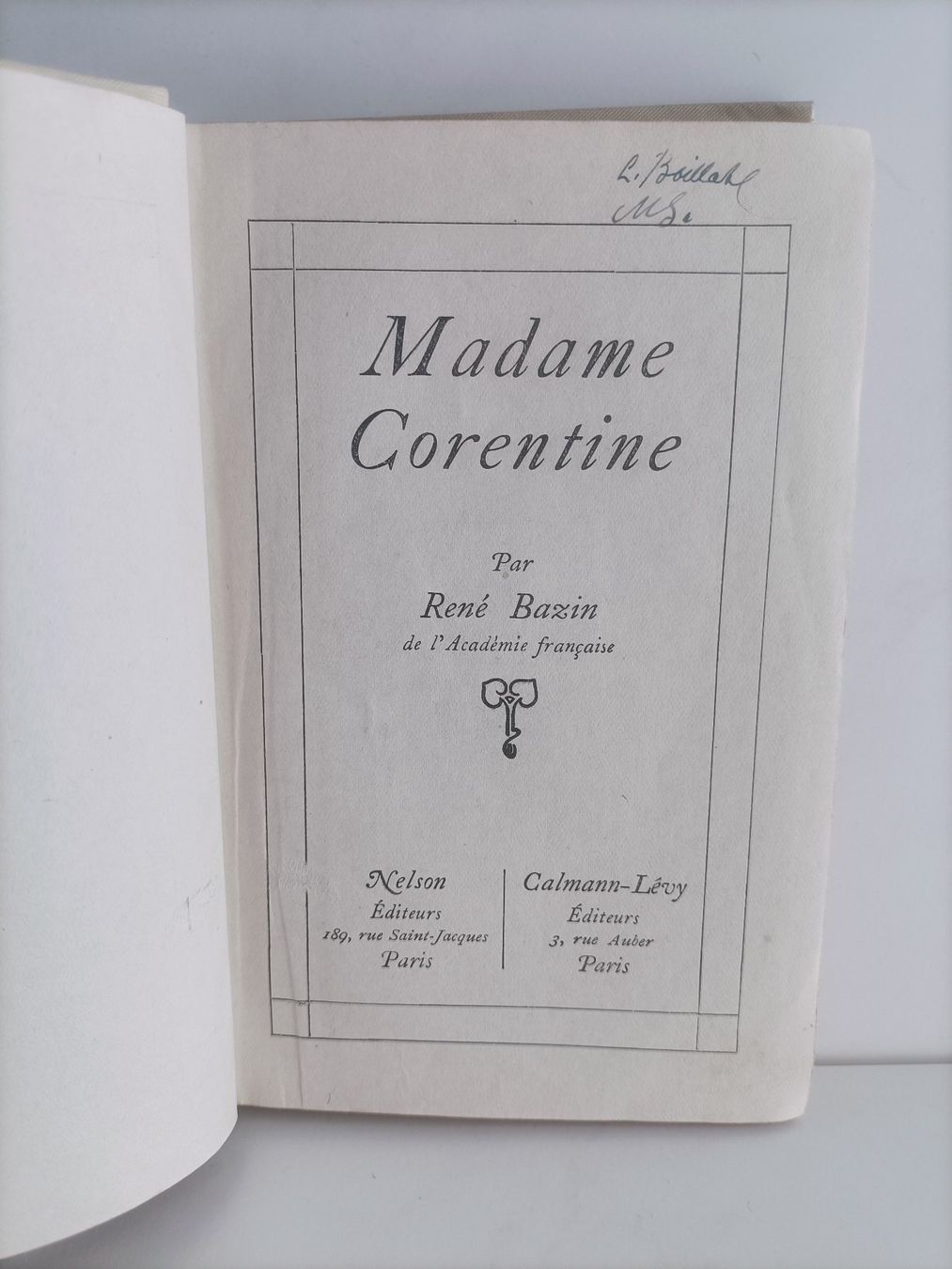 Bücher: Madame Corentine / René Bazin / Nelson - Calmann-Lévy – Gebraucht aus crans montana von AB3963 1