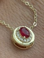 Luxus Elegante Zirkonia Kette Farbe : Gold/Rot/Weiss
