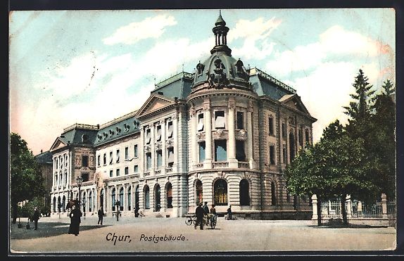 Cartes postales: AK Chur, Blick auf Postgebäude, 1906 – D'occasion à Berlin par bartko-reher