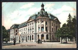 AK Chur, Blick auf Postgebäude, 1906