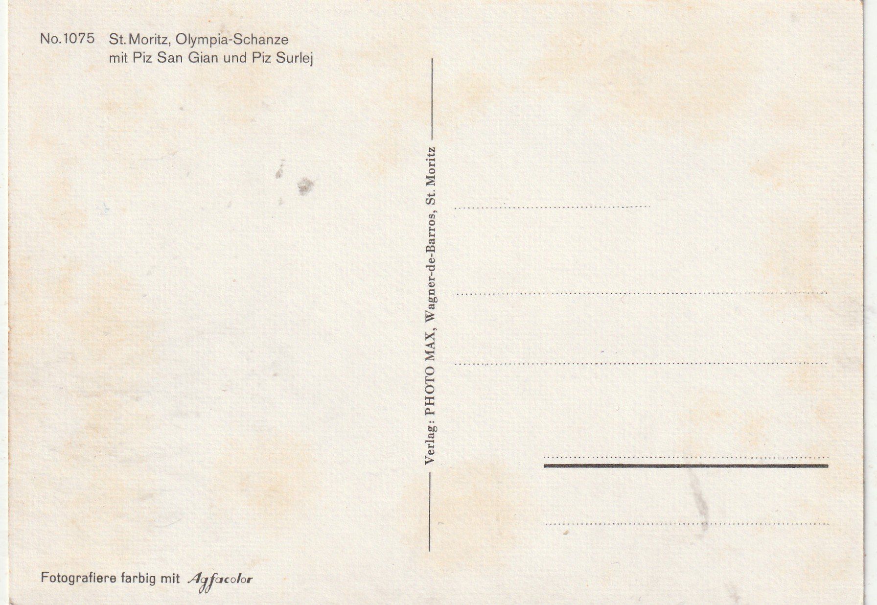 Cartoline postali: St. Moritz Olympia Schanze – Usato da Lumbrein venduto da made02 1