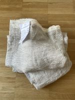 100% Leinen Stoff weiss beige gestreift