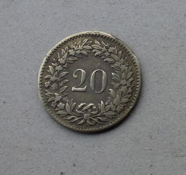 Alle Münzen: ++ 20 Rappen 1851 – Gebraucht aus Walkringen von Casablanca777 1