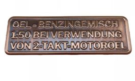 Benzin-Gemisch Aufkleber RealMetall Kupfer-Farbe