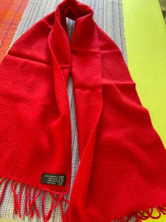 Schal Rot 100% Schurwolle 28x140 Cm