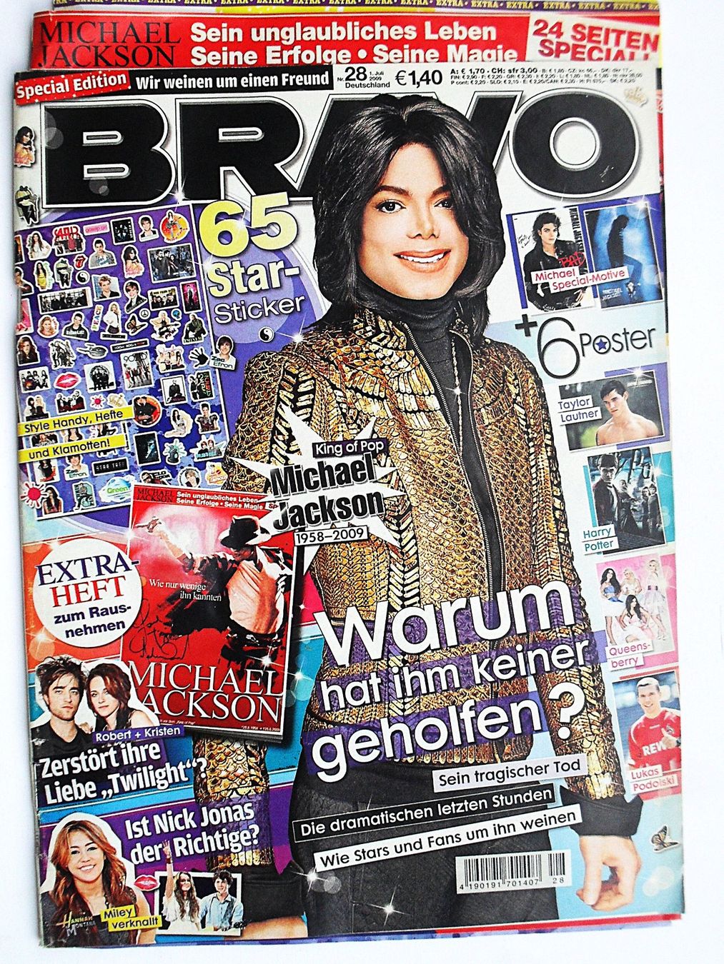 Zeitschriften & Magazine: MICHAEL JACKSON 24 SEITEN + POSTER BRAVO Heft 1.JULI 2009 – Gebraucht aus Zürich von erfreut01