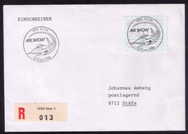 ATM 6_Sonderstempel 1950 Sion_Einschreib-Brief_AIR SHOW 86 !