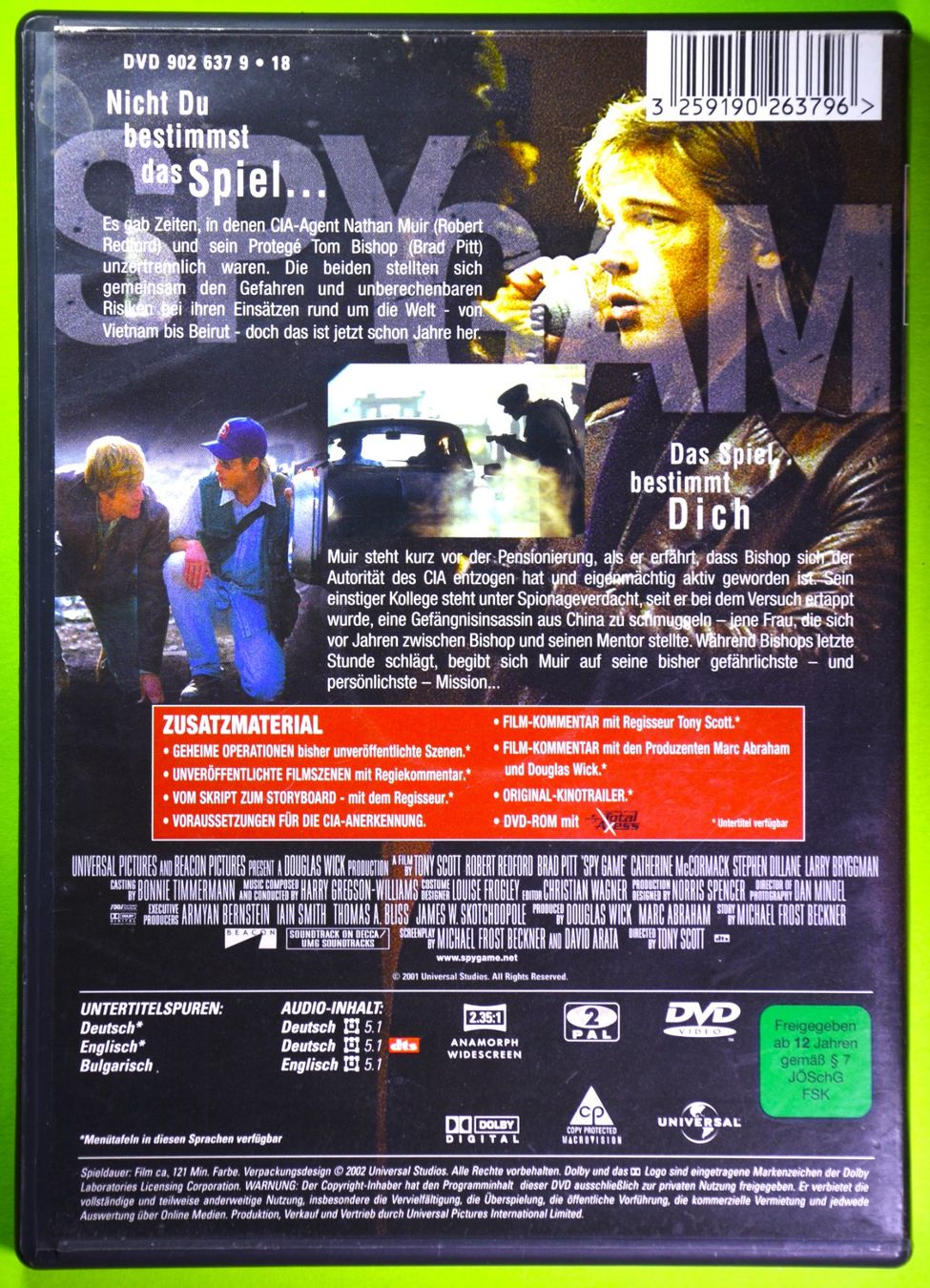 Tutti i DVDs: SPY GAME / ROBERT REDFORD / BRAD PITT / DER FINALE COUNTDOWN – Nuovo (secondo la descrizione) da Luzern venduto da piro12 1