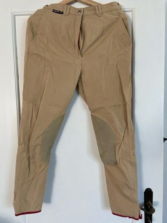 Reithose beige Gr. 42, Steiss-Patch, Sommerhose, Frühling, t