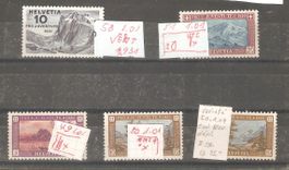 Pro Juventute 1929-31 4 kleine Abarten *