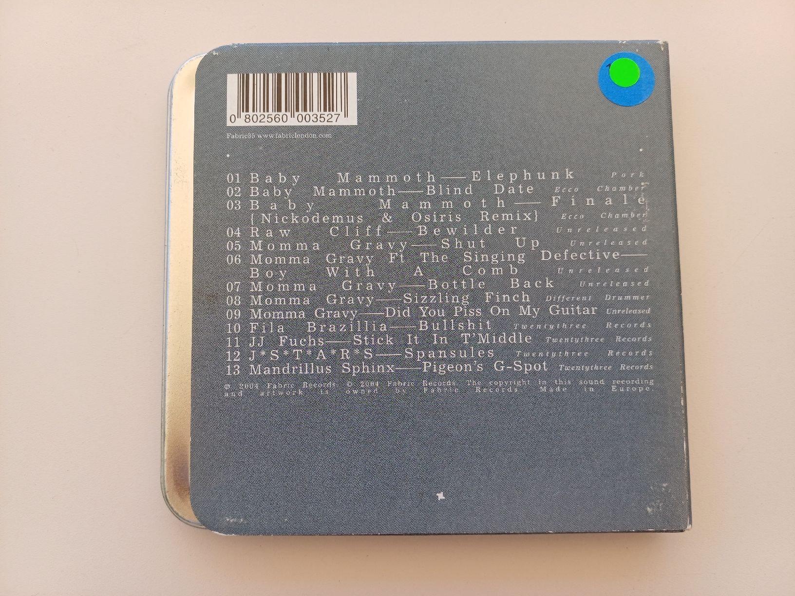CD: "Fabric 18" Baby Mammoth, Beige & Solid Doctor CD  – Usato da Begnins venduto da Drastic-Sound 1