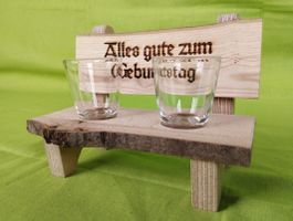 Holzbank "Alles gute zum Geburtstag" - VIERZACK