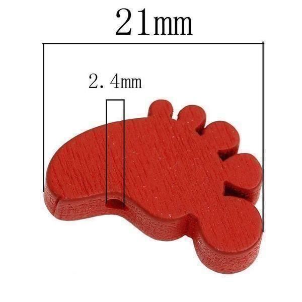 Perlen (unechte): 50 x perles pieds en bois bébé – Neu und originalverpackt aus Gurmels von Swisspod 1
