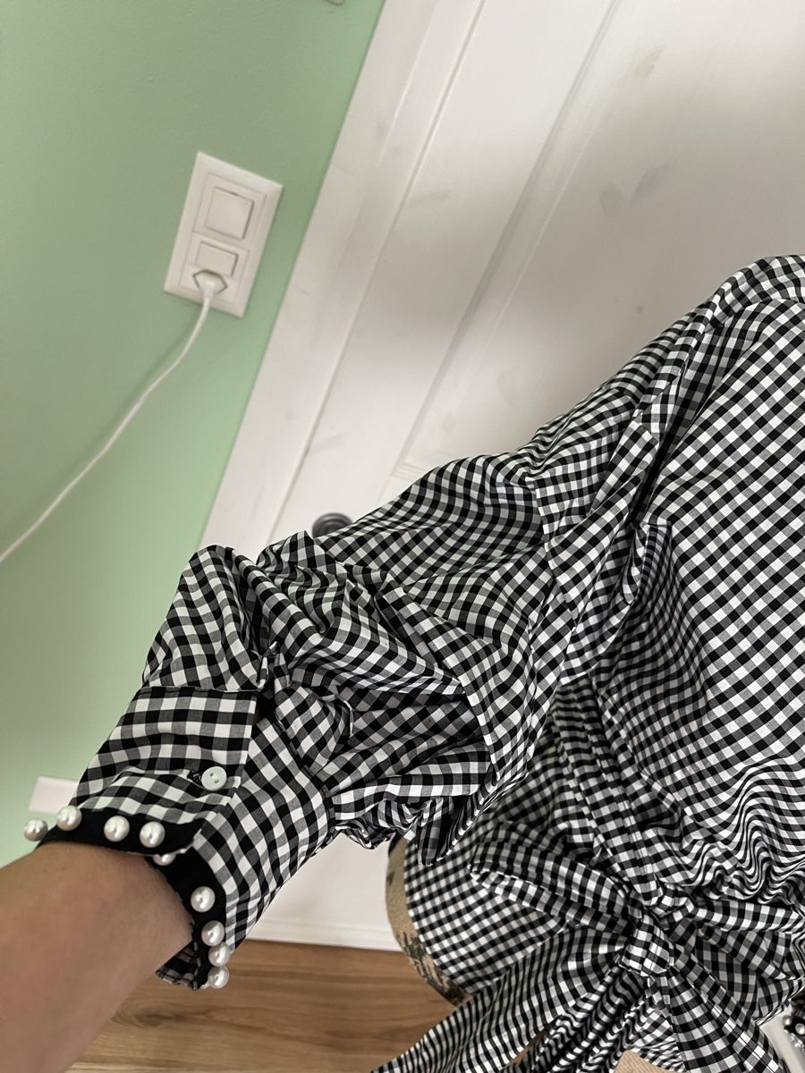 Zara Blusen: Damen Bluse Karomuster Schwarz Weiss Grösse L Zara – Neu (gemäss Beschreibung) aus Hätzingen von Limao 1