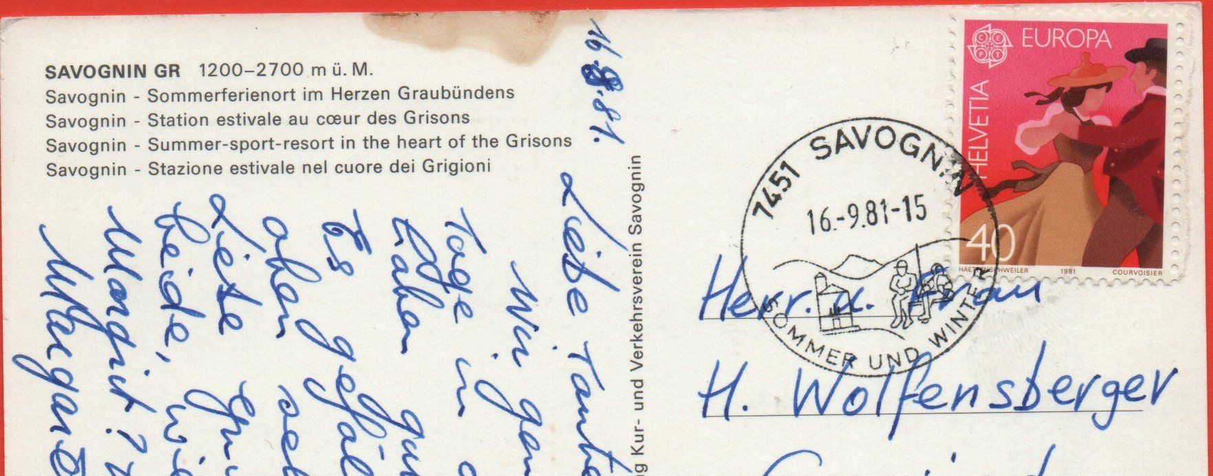 Cartes postales: SAVOGNIN – D'occasion à Jona par philajona 1