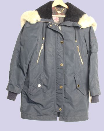 Mulberry Parka dunkelblau Gr. 40 mit Sheepskin Kaputze