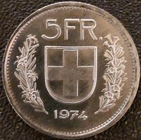 5 Franken 1974 stgl. / aus Münzsatz