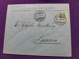 alter Brief von LUZERN vom 20.1.08 mit Vollstempeln