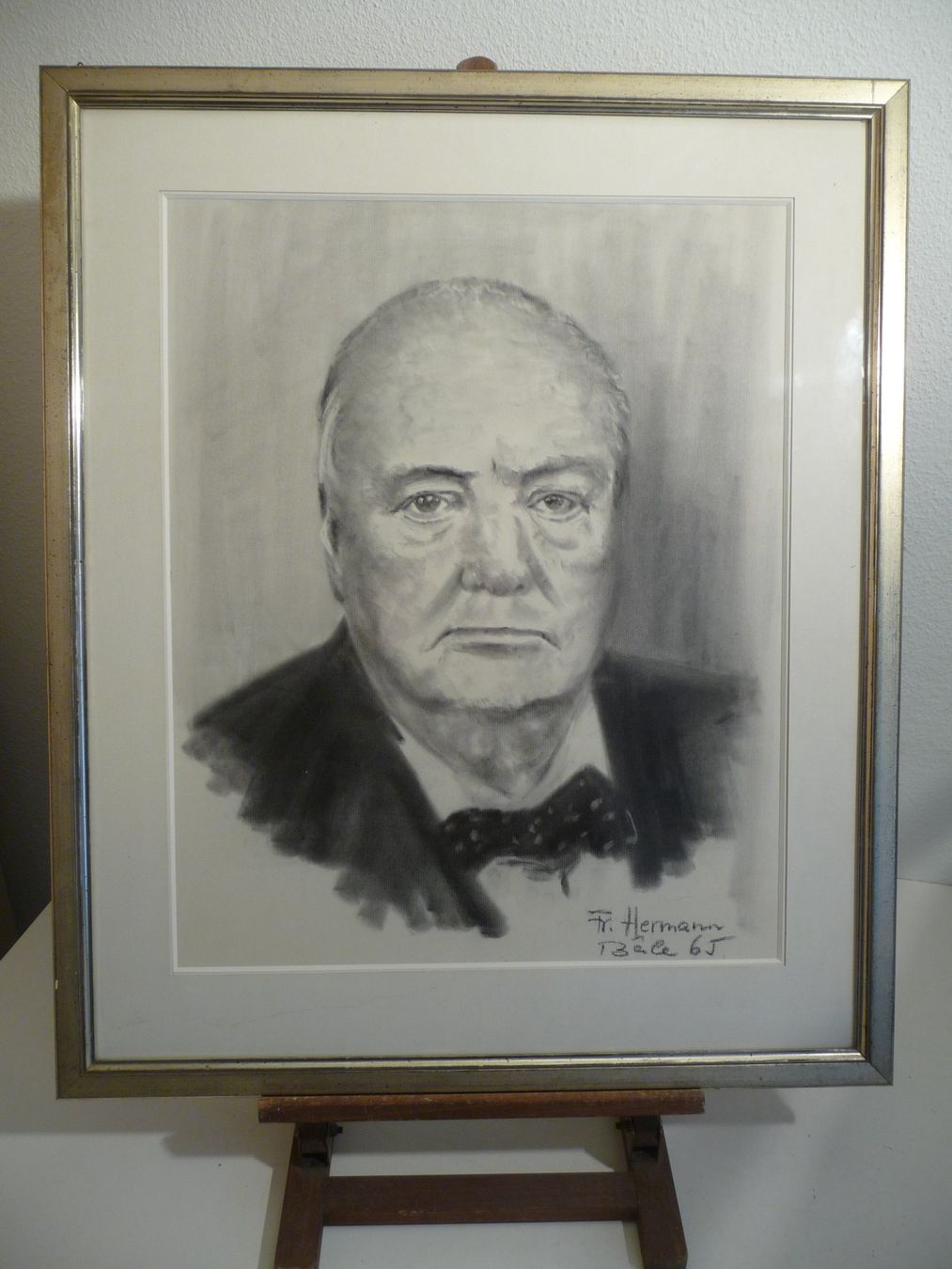 Dipinti: SIGNIERT FR. HERMANN BALE 65 - MÄNNERPORTRAIT – Usato da Aesch BL venduto da Imoonlight