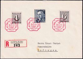 1943, Einzelwerte aus ZH-Kleinblock Nr. W12+W13+, auf R-FDC.