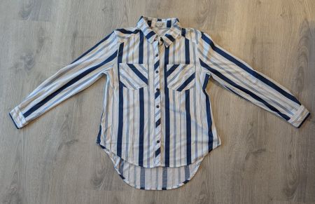 Langarm Bluse Grösse S/36 blau-weiss gestreift