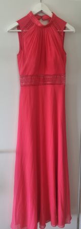 Wunderschönes, langes, korallfarbenes Sommerkleid, Gr. S