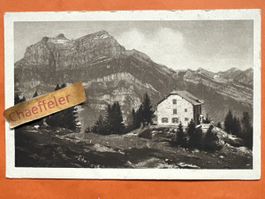 Alte Ansichtskarte „Naturfreunde“,  Haus auf Frohnalp Glarus