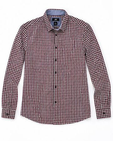 H&M Herrenhemd Grösse L  kariert Rot/Schwarz/Weiss
