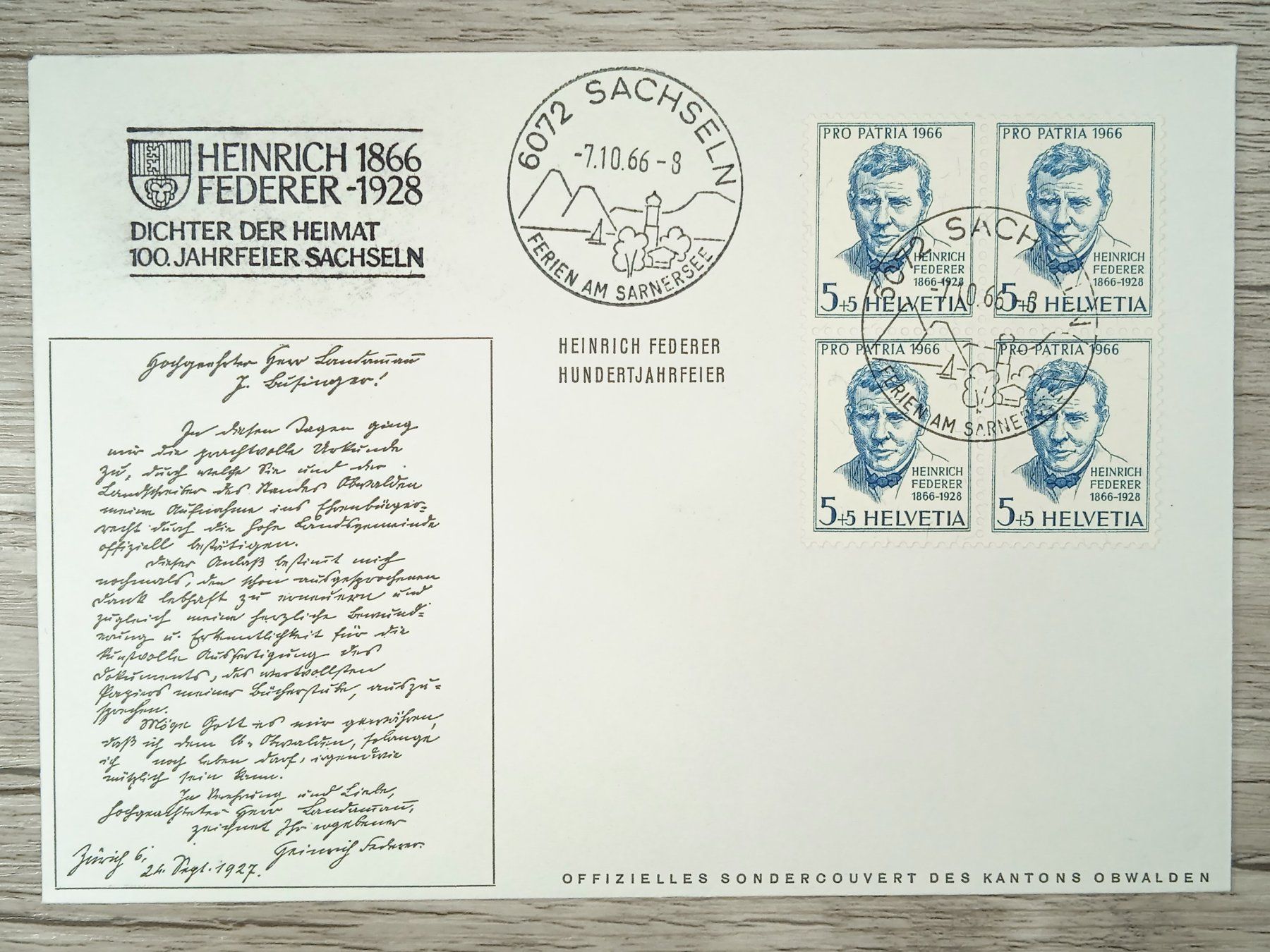 Tutti i francobolli: TR10 Enveloppe + Timbre Suisse 1966 – Usato da Cousset venduto da Patrick_Collections
