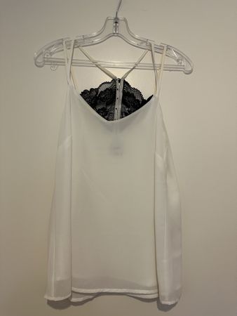 Sommertop Zebra Fashion, Grösse M, weiss mit Spitze