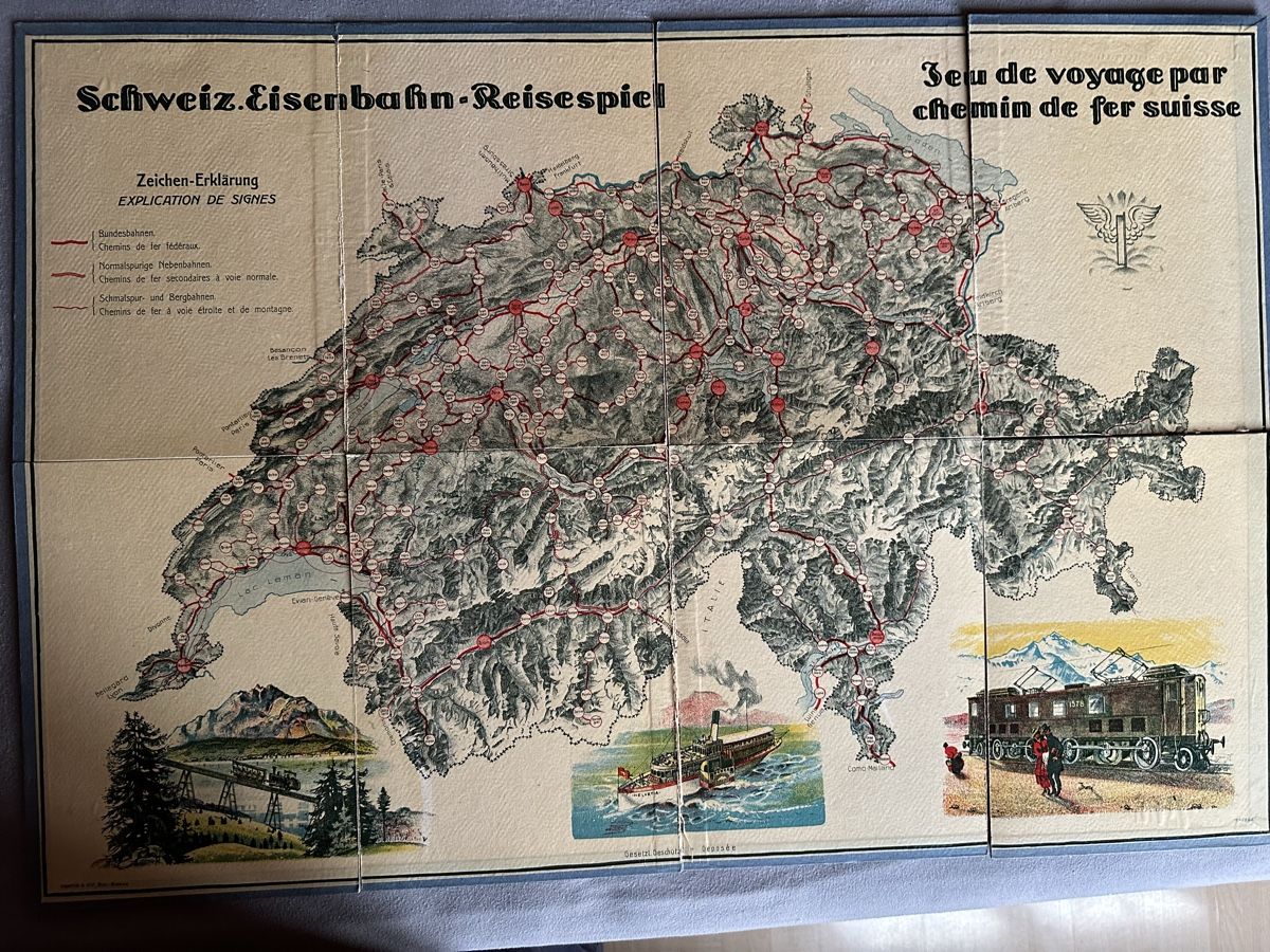 Giochi: Historisches schweizerisches Gesellschaftsspiel: Eisenbahn – Difettoso da Ottikon venduto da lo99 2