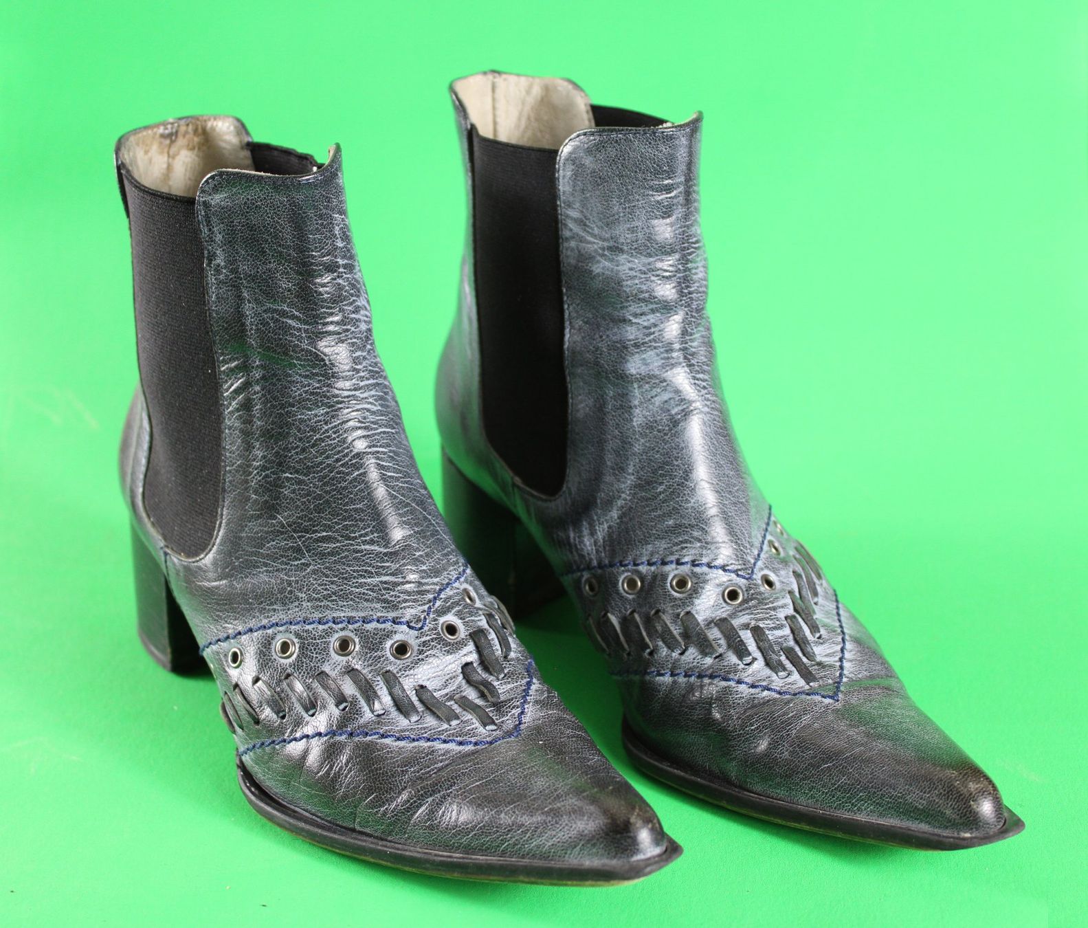 Damenschuhe: 35 -- Stiefeletten blau/grau   Ackermann  . Gebraucht – Gebraucht aus Wichtrach von NBischoff 1