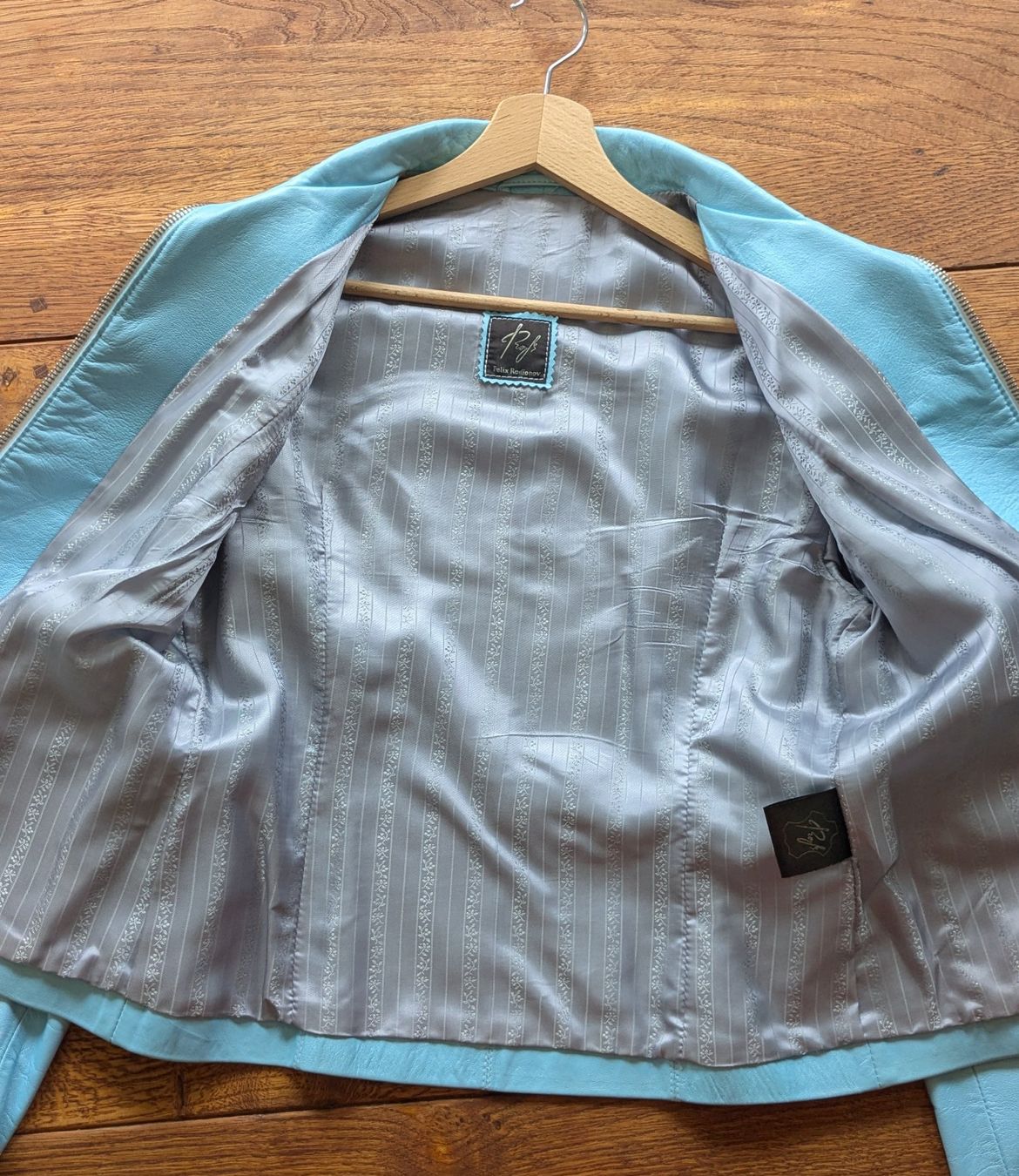 Jacken: Lederjacke hellblau, Gr. 36/38 – Gebraucht aus Zürich von Rosensbach 5