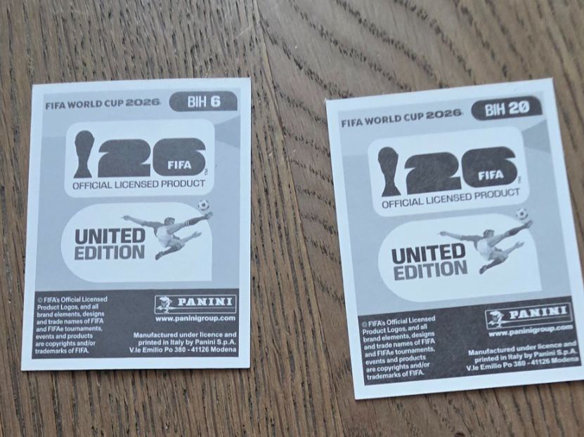 Cartoline: 2 vignettes panini Coupe du Monde 2026 BIH – Usato da Wettingen venduto da dlililou 1