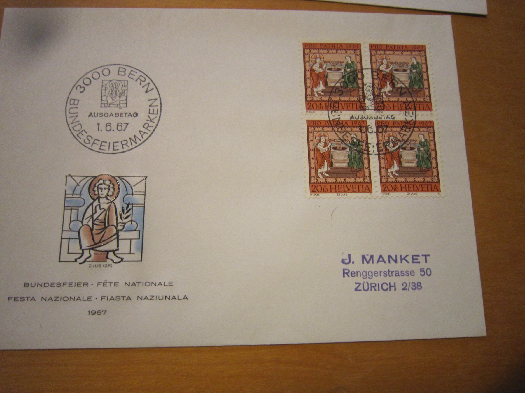 Tutti i francobolli: PP 1967 FDC Serie und 4er – Usato da Gordola venduto da Polentaefung 6