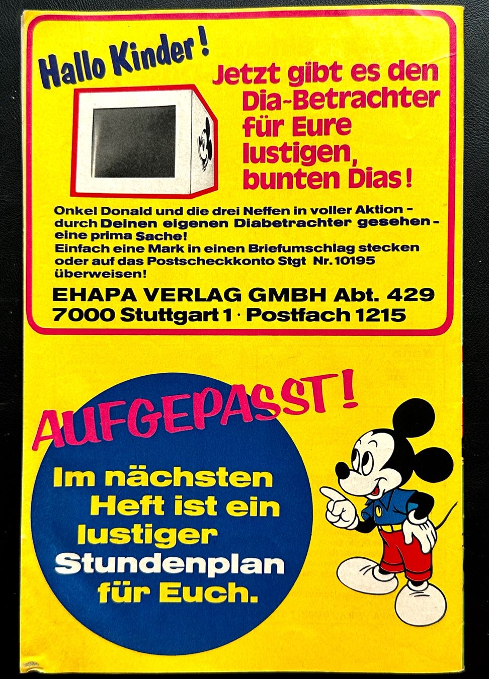 BD: Mickey Maus Nr. 34  19.8.1972 – D'occasion à Seltisberg par quadartswiss 1
