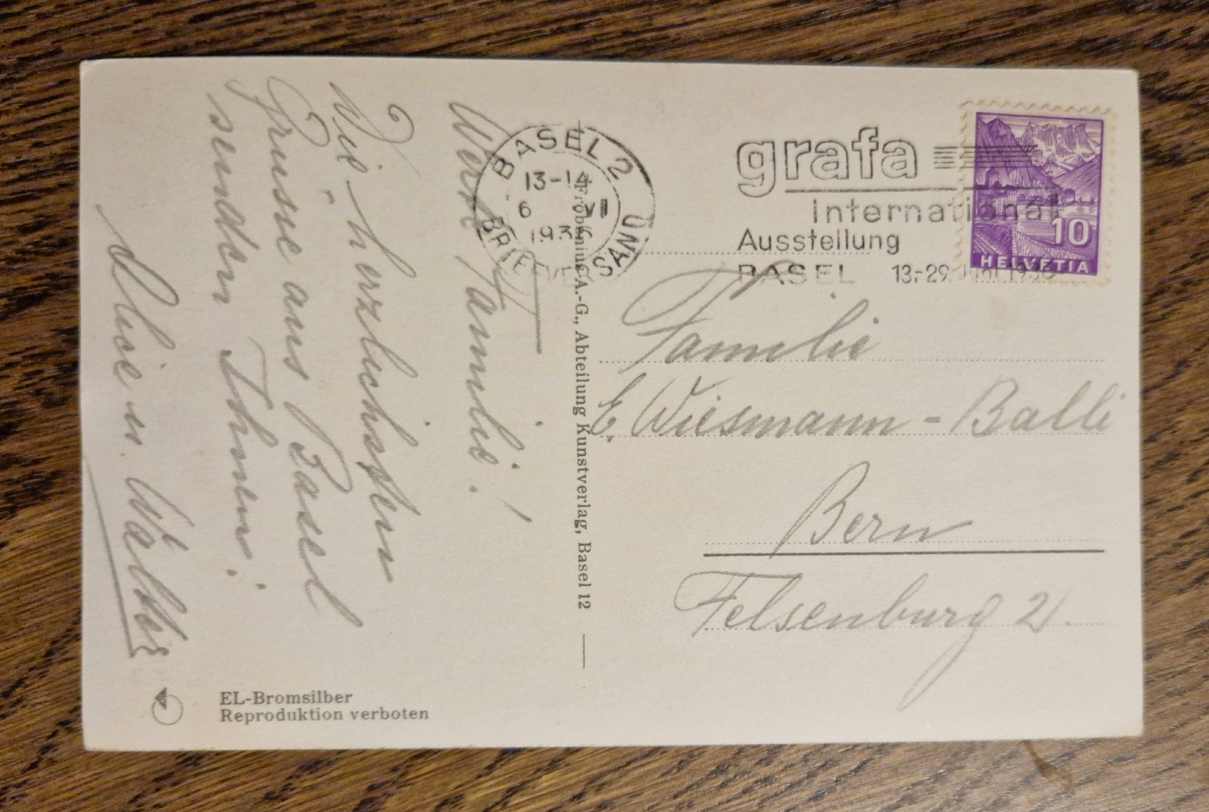Cartoline postali: Basel Spalentor 1935 – Usato da Ebikon venduto da Donar50 1