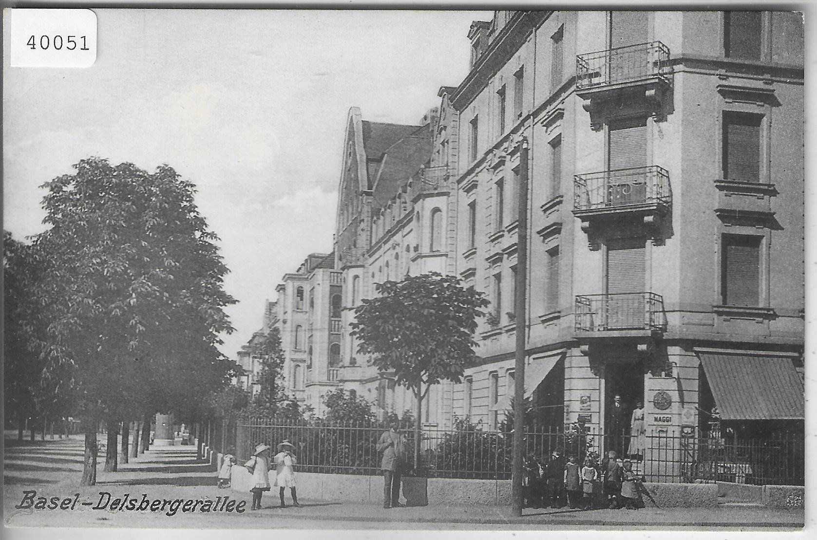 Cartoline postali: Basel - Delsbergerallee - animee belebt – Usato da Ettingen venduto da Kartenplanet