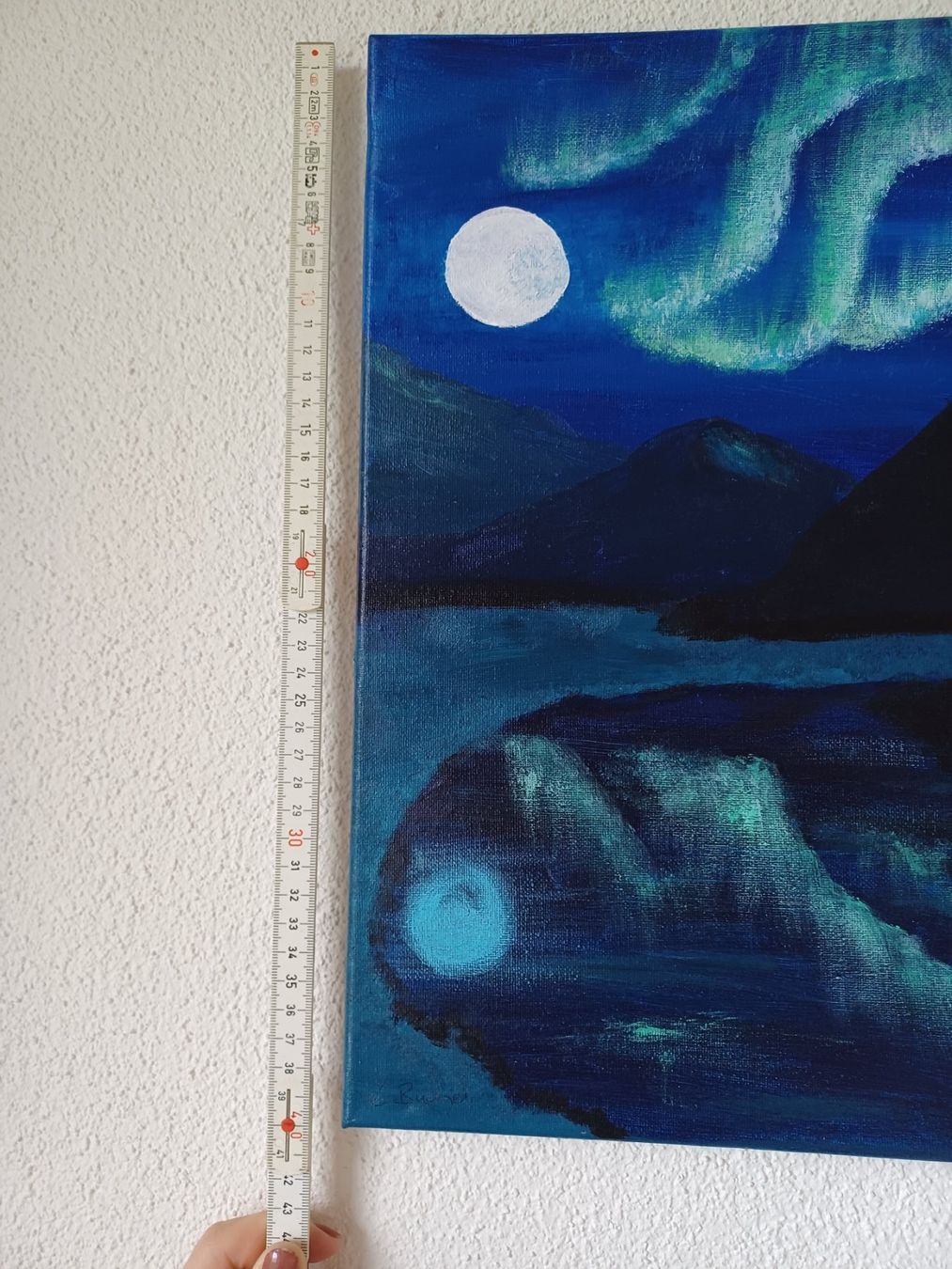 Gemälde: Acrylbild, Nordlichter, Unikat, selbstgemalt – Neu (gemäss Beschreibung) aus Buttisholz von craftergirl 2