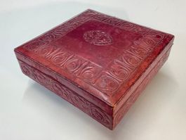 Vintage Leder Schachtel Geschenkschachtel Gift Box