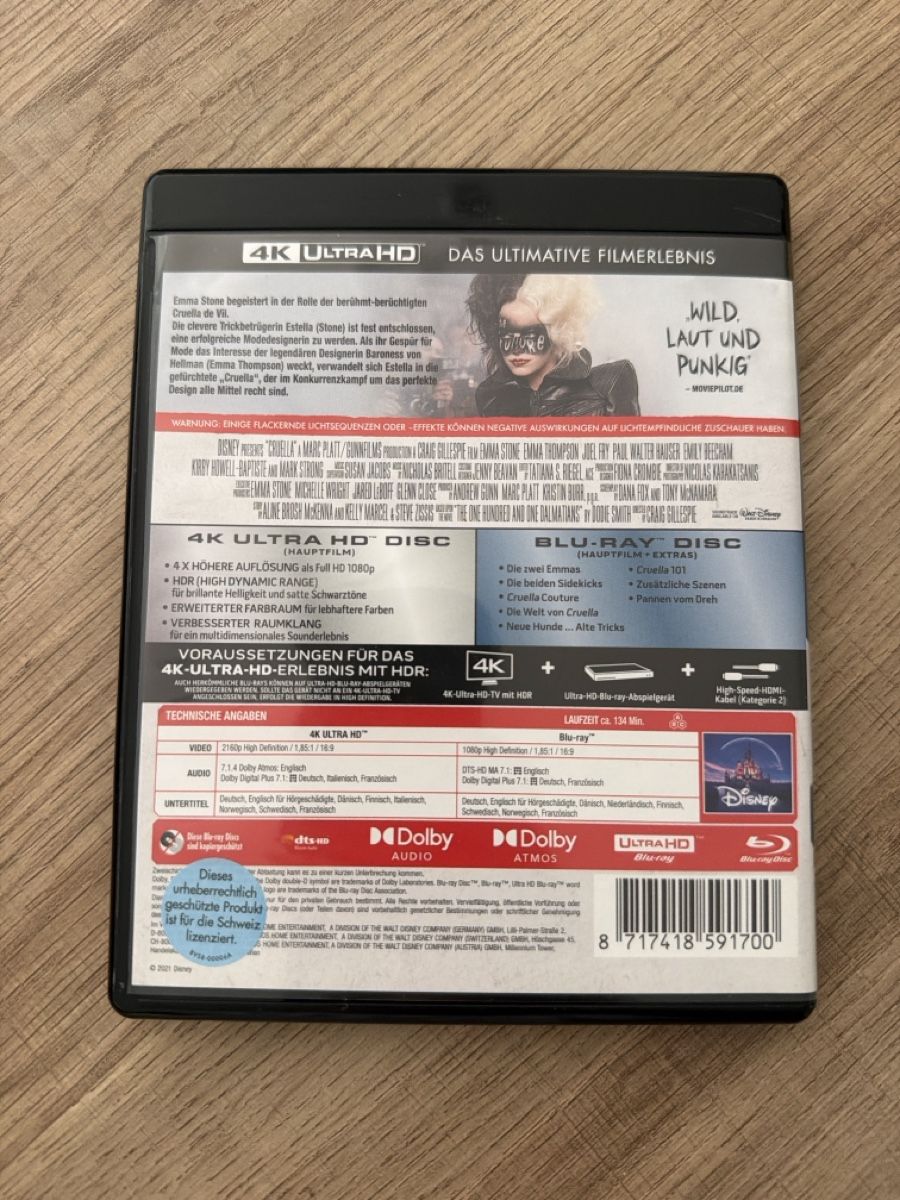 Alle DVDs: Cruella (2021) 4K UHD BluRay – Gebraucht aus Hagendorn von masterchieff 1