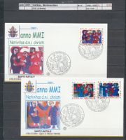 2001 Vatikan, "Weihnachten", FDC (2 Briefe)