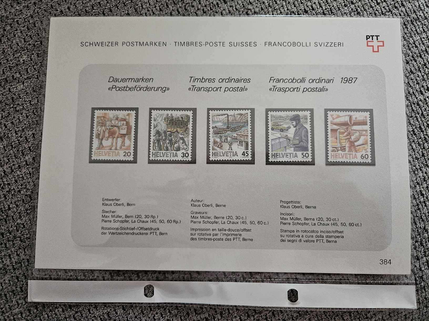 Tutti i francobolli: Helvetia Dauermarke Postbeförderung – Nuovo e nell'imballaggio originale da Chur venduto da Kohla1980 2