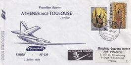 Erstflug Air France Caravelle Athen - Toulouse 1980