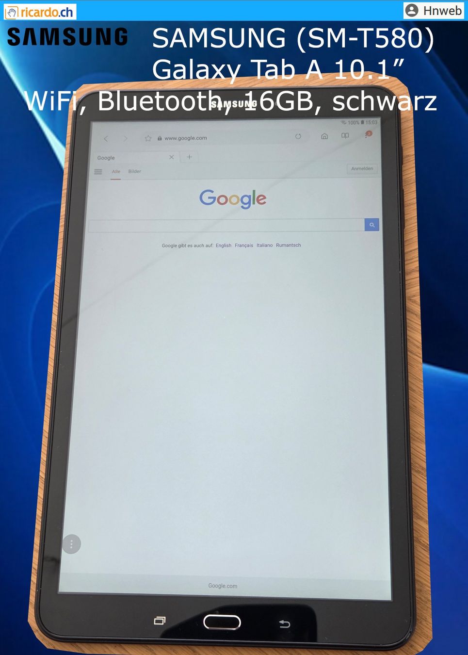 Samsung Tablet PC: SAMSUNG Galaxy Tab A SM-T580 – Usato da Kaisten venduto da Hnweb 2