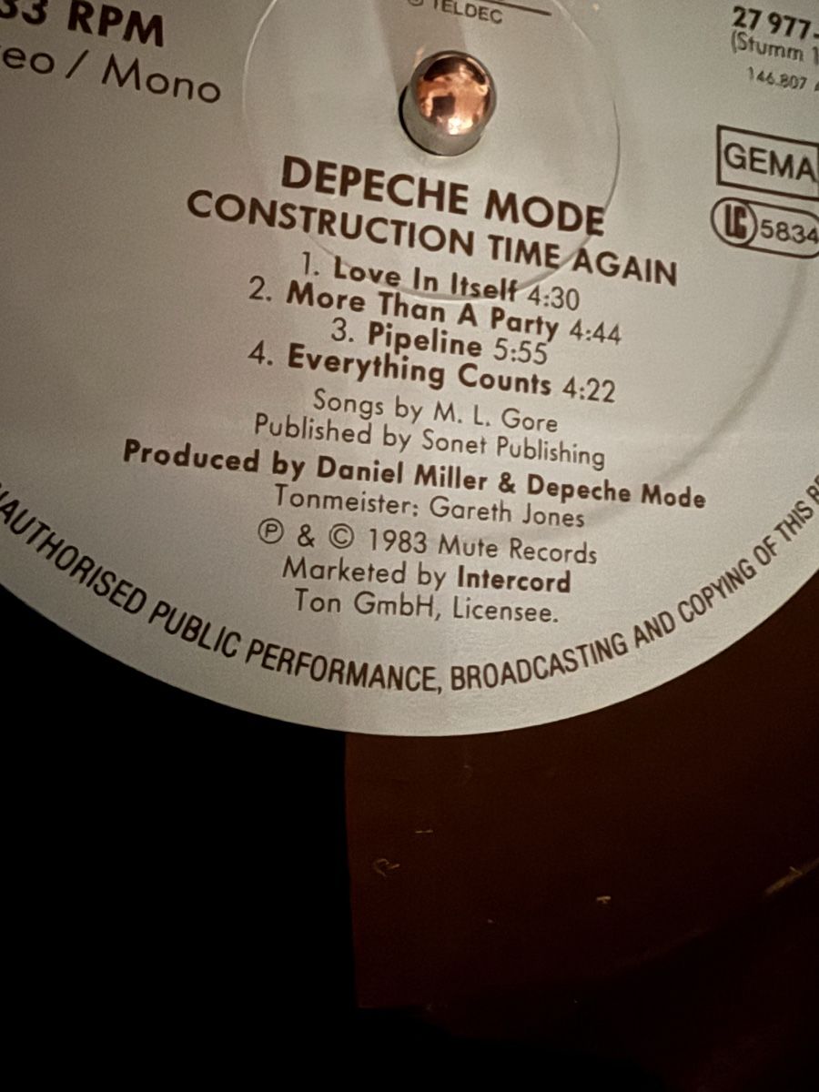 Dischi in vinile: Depeche Mode - Construction Time Again LP Vinyl 1983 DMM – Usato da Goldach venduto da Donpancho 8