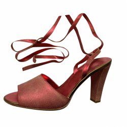 ROBERTO CAVALLI : Sandales cuir rouge-doré métallisé 40