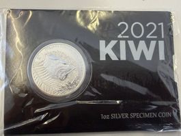 (2330) New Zealand, 2021, Kiwi, 1 Unze, Probe, selten, pp