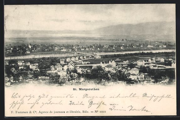 Cartoline postali: AK St. Margrethen, Teilansicht, 1902 – Usato da Berlin venduto da bartko-reher